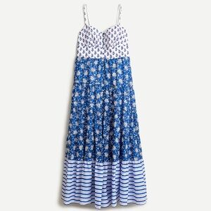 J.Crew Block Print Tiered Maxi Dress